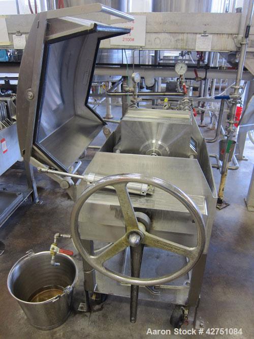 Used Ertel Vapor-Master Enclosed Plate & Frame Filter Press, Model EUS-16, 16'' x 16'', 316 Stainless Steel. (5) Plates, (4) Frames, (1) Spacer, (1) head, (1) tail. Manual ratchet closure. Approximat...