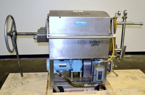 Used Ertel Vapor-Master Enclosed Plate & Frame Filter Press, Model EUS-6, 16” x 16”, 316 Stainless Steel. (5) Plates, (4) Frames, 3/8” thick. (1) head, (1) tail. Manual ratchet closure. Approximate (...