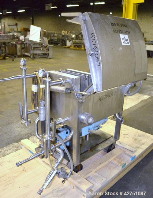 Used Ertel Vapor-Master Enclosed Plate & Frame Filter Press, Model EUS-6, 16” x 16”, 316 Stainless Steel. (5) Plates, (4) Frames, 3/8” thick. (1) head, (1) tail. Manual ratchet closure. Approximate (...