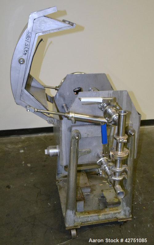 Used Ertel Plate & Frame Filter Press, Model EW-1158-304C-9A-55, 12" Diameter, 316 Stainless Steel. (5) Plates, (4) Frames, 3/8" thick. (1) Head, (1) tail. Manual closure. Approximate (0.065) cubic f...