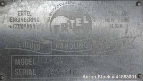 Used Ertel/Alsop Vapor-Master Plate And Frame Filter Press, Model L-38, 316 Stainless Steel. 24" x 24" plates and frames, (14) plates, 1/2" thick and (13) frames, 2" thick. Approximate 86.4 square fe...