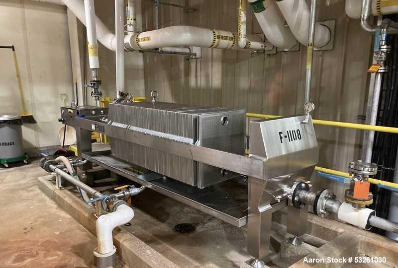 Used Ertel Engineering L600-106 316L Stainless Steel Plate & Frame Filter Press – Approx. 500 Sq. Ft. Filtration Area