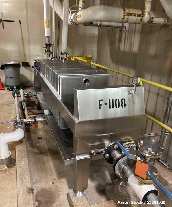Used Ertel Engineering L600-106 316L Stainless Steel Plate & Frame Filter Press – Approx. 500 Sq. Ft. Filtration Area