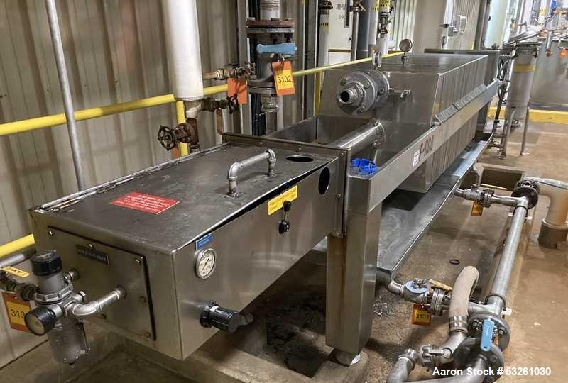 Used Ertel Engineering L600-106 316L Stainless Steel Plate & Frame Filter Press – Approx. 500 Sq. Ft. Filtration Area