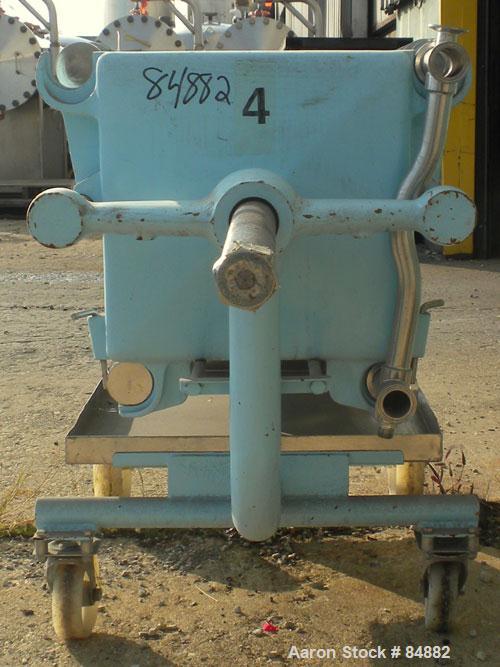Used Filtrox-Werk Plate And Frame Polishing Press, 304 Stainless Steel. (16) stainless steel plates 15-1/2" (400 mm) x 15-1/2" (400 mm), 1 head, 1 tail and (6) stainless steel frames 15-1/2" (400 mm)...