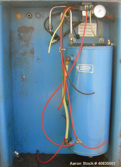 Used JWI Filter Press, Model 1000G32-38-31SYLS. (38) 39 1/2" x 39 1/2" polypropylene plates, approximately 1" cake. Approximate 297.03 square feet filter area, 24.75 cubic feet capacity. 100 psi max ...