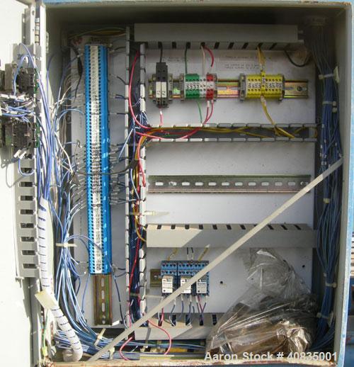 Used JWI Filter Press, Model 1000G32-38-31SYLS. (38) 39 1/2" x 39 1/2" polypropylene plates, approximately 1" cake. Approximate 297.03 square feet filter area, 24.75 cubic feet capacity. 100 psi max ...