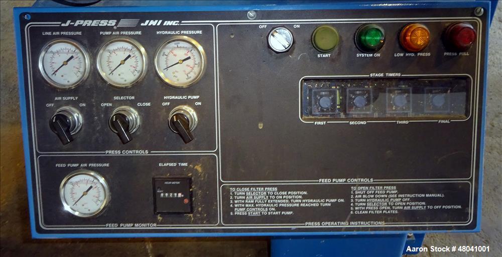 Used JWI US Filter Dewatering Systems JWI J-Press Filter Press, Model 1200G32-8