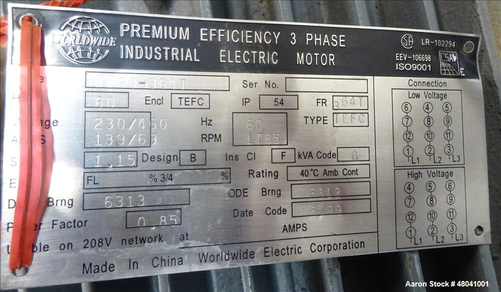 Used JWI US Filter Dewatering Systems JWI J-Press Filter Press, Model 1200G32-8