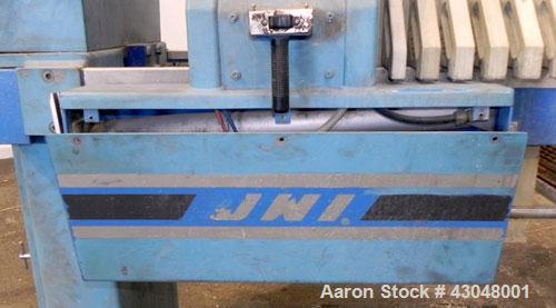 Used JWI Filter Press, Model 630G32-10/13-3/4SYLS. (25) 24.8'' x 24.8'' x 2-1/2'' Thick x 1/2'' recess polypropylene plates, (1) head, (1) tail plate. Approximately105.3 square feet filter area, 8.7 ...