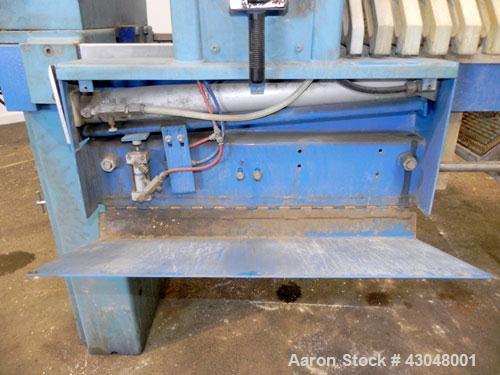 Used JWI Filter Press, Model 630G32-10/13-3/4SYLS. (25) 24.8'' x 24.8'' x 2-1/2'' Thick x 1/2'' recess polypropylene plates, (1) head, (1) tail plate. Approximately105.3 square feet filter area, 8.7 ...