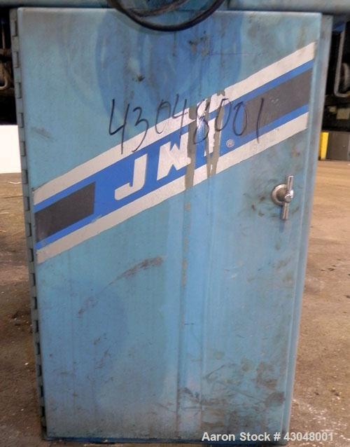 Used JWI Filter Press, Model 630G32-10/13-3/4SYLS. (25) 24.8'' x 24.8'' x 2-1/2'' Thick x 1/2'' recess polypropylene plates, (1) head, (1) tail plate. Approximately105.3 square feet filter area, 8.7 ...