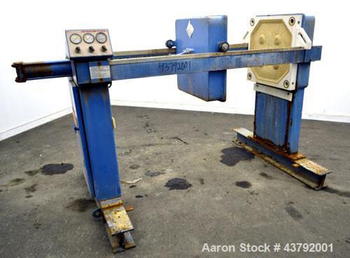 Used- JWI "J" Press Filter Press, Model 630G32-13-4DA. Requires polyproplene plates, includes (1) tail plate. 100 Psi maximu...