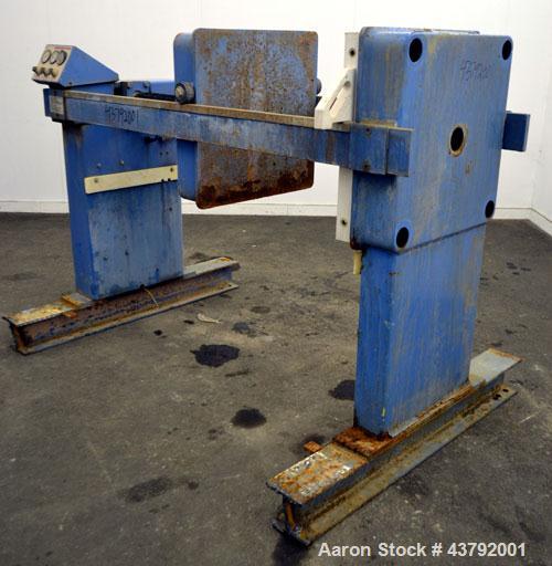 Used- JWI "J" Press Filter Press, Model 630G32-13-4DA. Requires polyproplene plates, includes (1) tail plate. 100 Psi maximu...