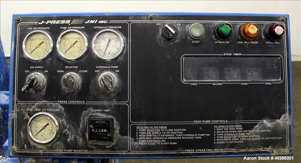 Used JWI Filter Press, Model 630G32-17-5SYLS