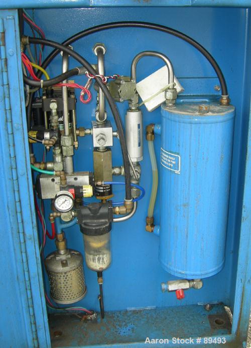 USED: JWI filter press, model 630G32-20-27-6-8SYLS. (22) 630 mm x 630 mm (24.8" x 24.8") gasketed polypropylene plates, approximate 1/2" deep recess each side. Total filter area approximately 147 squ...