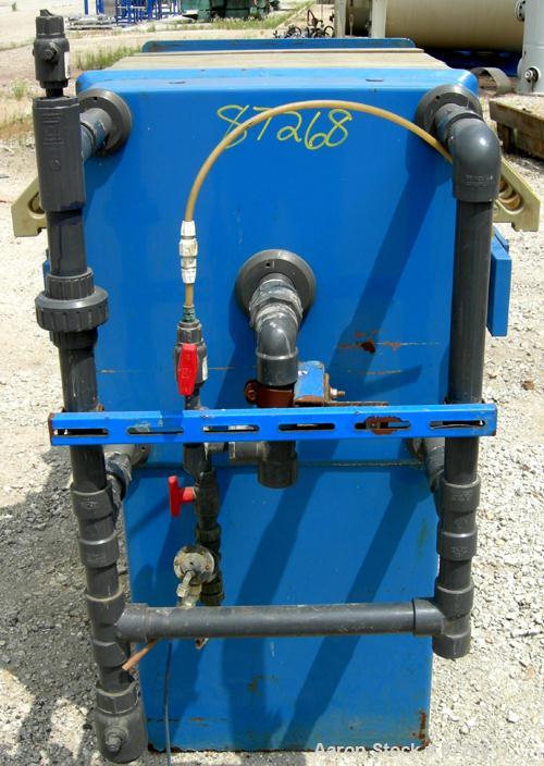 USED: JWI filter press, type J, model 630G38-6-2DNLS. (7) 630 mm (24 x 24) polypropylene plates, approximate 1/2" recess. Approximate 32 square feet filter area, 2.6 cubic feet cake capacity, approxi...