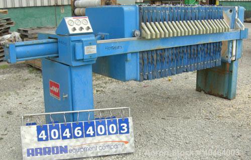 Used JWI Filter Press, Model 800G2-23-11.5DA.  (24) 31 1/2" x 31 1/2" (800 mm x 800 mm) polypropylene plates, approximate 1" cake.  Approximate 125.22 square feet filter area, 10.44 cubic feet capaci...