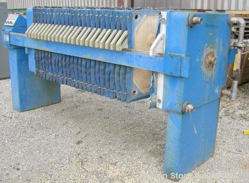 Used JWI Filter Press, Model 800G2-23-11.5DA.  (24) 31 1/2" x 31 1/2" (800 mm x 800 mm) polypropylene plates, approximate 1" cake.  Approximate 125.22 square feet filter area, 10.44 cubic feet capaci...