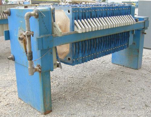 Used JWI Filter Press, Model 800G2-23-11.5DA.  (24) 31 1/2" x 31 1/2" (800 mm x 800 mm) polypropylene plates, approximate 1" cake.  Approximate 125.22 square feet filter area, 10.44 cubic feet capaci...
