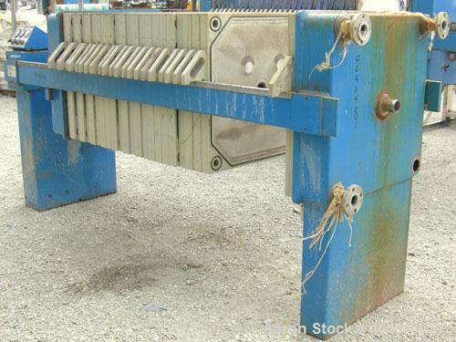 Used- JWI filter press, model 800G32-23-11/5DA.  (24) 31 1/2" x 31 1/2" (800 mm x 800 mm) polypropylene plates, approximate ...