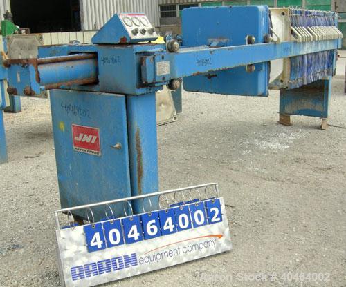 Used JWI Filter Press, Model 800G32-30/50-15/25DA.(31) 31 1/2" x 31 1/2" (800 mm x 800 mm) polypropylene plates, approximate 1" cake.Approximate 163.33 square feet filter area, 13.61 cubic feet capac...