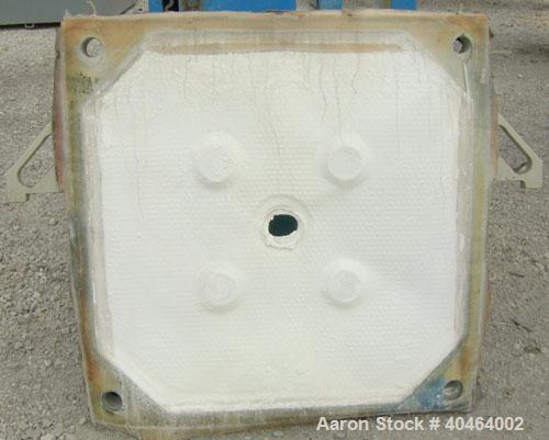 Used JWI Filter Press, Model 800G32-30/50-15/25DA.(31) 31 1/2" x 31 1/2" (800 mm x 800 mm) polypropylene plates, approximate 1" cake.Approximate 163.33 square feet filter area, 13.61 cubic feet capac...