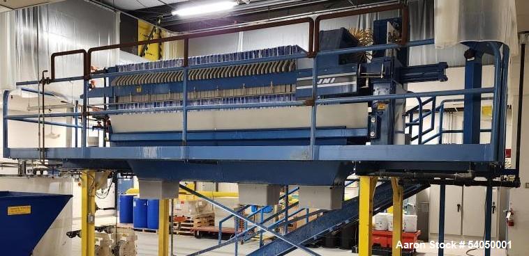 Filter Press, Manufactured by JWI, 25 sqft. Polypropylene Plates.