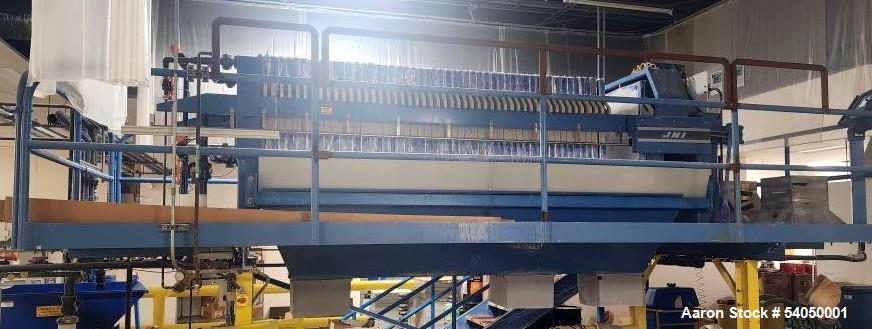 Filter Press, Manufactured by JWI, 25 sqft. Polypropylene Plates.