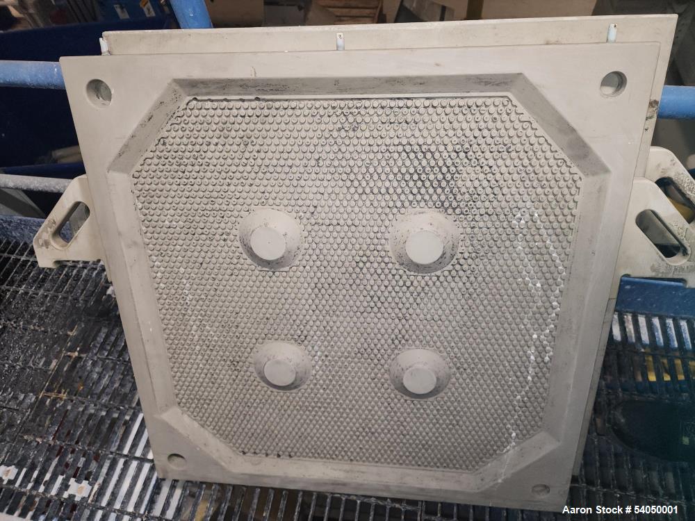 Filter Press, Manufactured by JWI, 25 sqft. Polypropylene Plates.