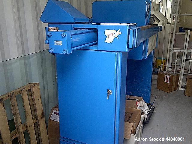 Used JWI Filter Press, Model J Press, 630G32-14-4DYLS, (14) polypropylene recess plates. Caulked and gasketed. Approx. 5 ft3 cake capacity, Approx. 56 ft2 of filtration area.