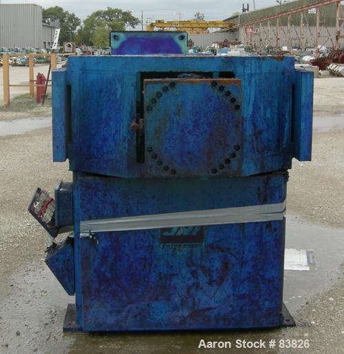 USED: JWI filter press, carbon steel frame. (83) 48" x 48" polypropylene plates, approx 1300 square feet filter area, approx 95 cubic feet cake capacity, approx 225 psi max filter pressure, head and ...