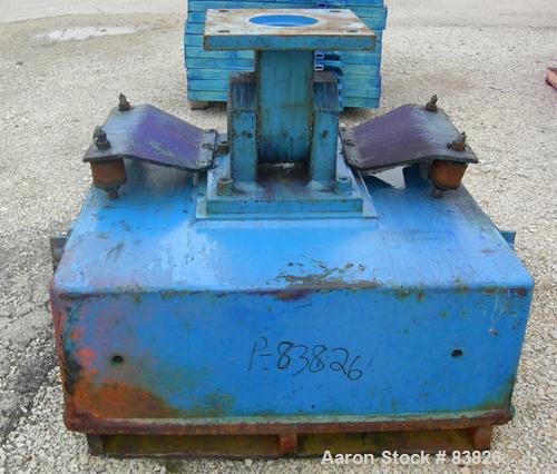 USED: JWI filter press, carbon steel frame. (83) 48" x 48" polypropylene plates, approx 1300 square feet filter area, approx 95 cubic feet cake capacity, approx 225 psi max filter pressure, head and ...