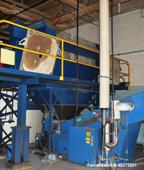 Used JWI Filter Press Plate / Frame. Polypropylene (28) Plates 36'' x 36'' Includes JWI Conveyor & Sludge Dryer..
