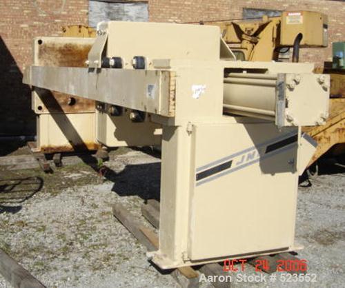 USED: JWI filter press, 1200 mm, 50 cubic feet expandable to 60cubic feet, 34 chamber expandable to 41 chamber. 40 mm cake thickness,bottom center feed, Lenser gasketed (CGR) plates, not ported for 1...