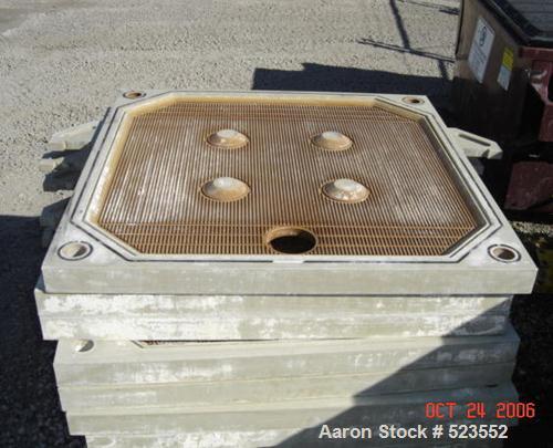 USED: JWI filter press, 1200 mm, 50 cubic feet expandable to 60cubic feet, 34 chamber expandable to 41 chamber. 40 mm cake thickness,bottom center feed, Lenser gasketed (CGR) plates, not ported for 1...