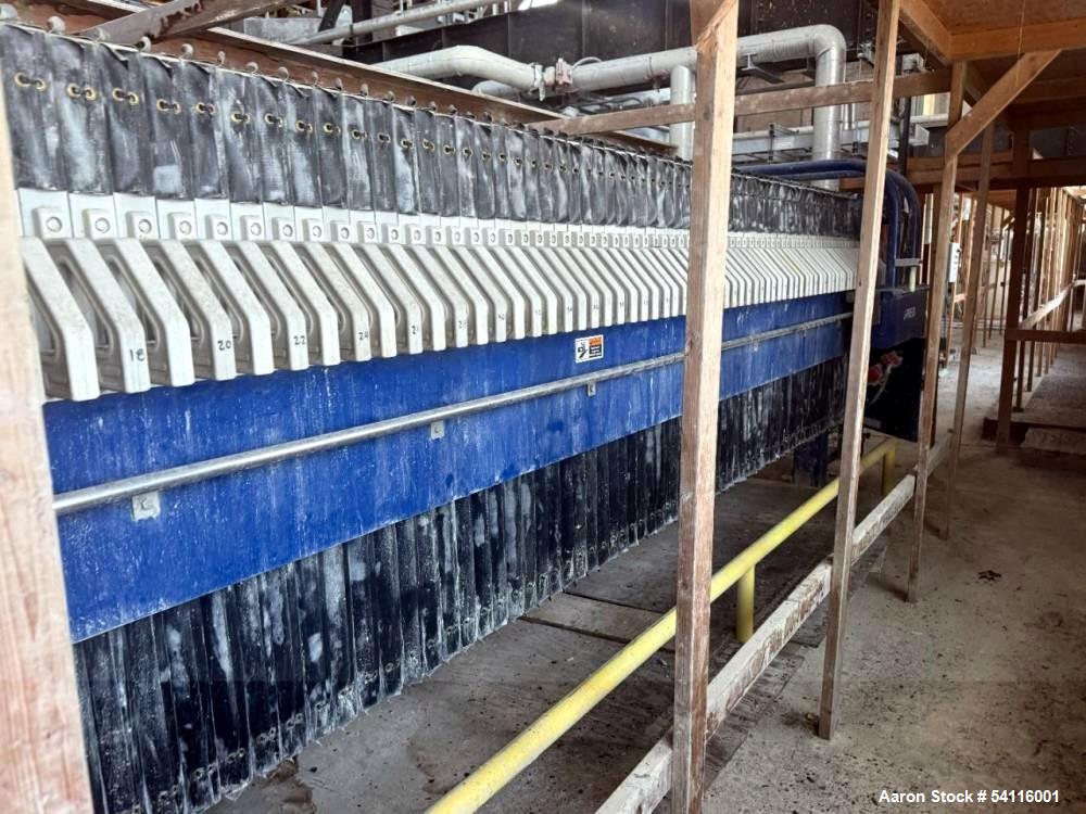 Used JWI / Evoqua Filter Press, Model J. Polyprop Plates. Pressure tested to 4900 psi.  S/n K1706960001C.