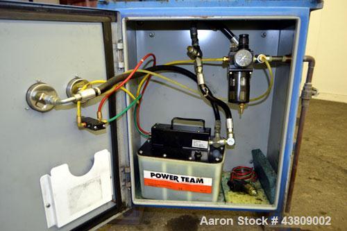 Used Lanco Environmental Products Filter Press, Model 4-5A. (16) Approximately 24-5/8" X 24-5/8" polypropylene plates, (1) head, (1) tail. Filter area approximate 22-1/2" x 22-1/2" x 1/2" recess. App...
