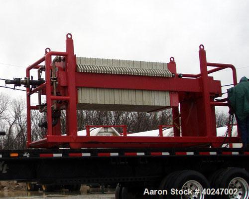 Used Waterlink Lanco Oil Rig Filter Press, Model 1000-25A , 225 PSI  With Stainless Steel Manifold, (39) plates 39” X 39”. 16' 5" long, 54" x 8'2" tall, 18,000 lbs.  
