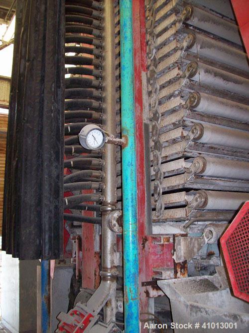 Used Larox Filter Press, Model PF28A1. 305 square feet filter media. Maximum operating pressure 230 psig. Manufactured 1998.