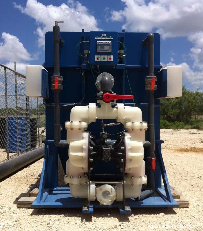 Unused- MetChem 30 Cubic Foot Hydraulic 1200 MM Filter Press. 25 gasket plates, fully automated, dumpsters included. Mfg. 2012.
