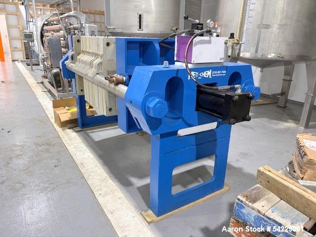 Used Met-Chem Filter Press | 19 Cu. Ft. Capacity | (35) 800mm Plates | 2” Cake | Auto Hydraulic Closure | Corner Feed | Refurbished 2024