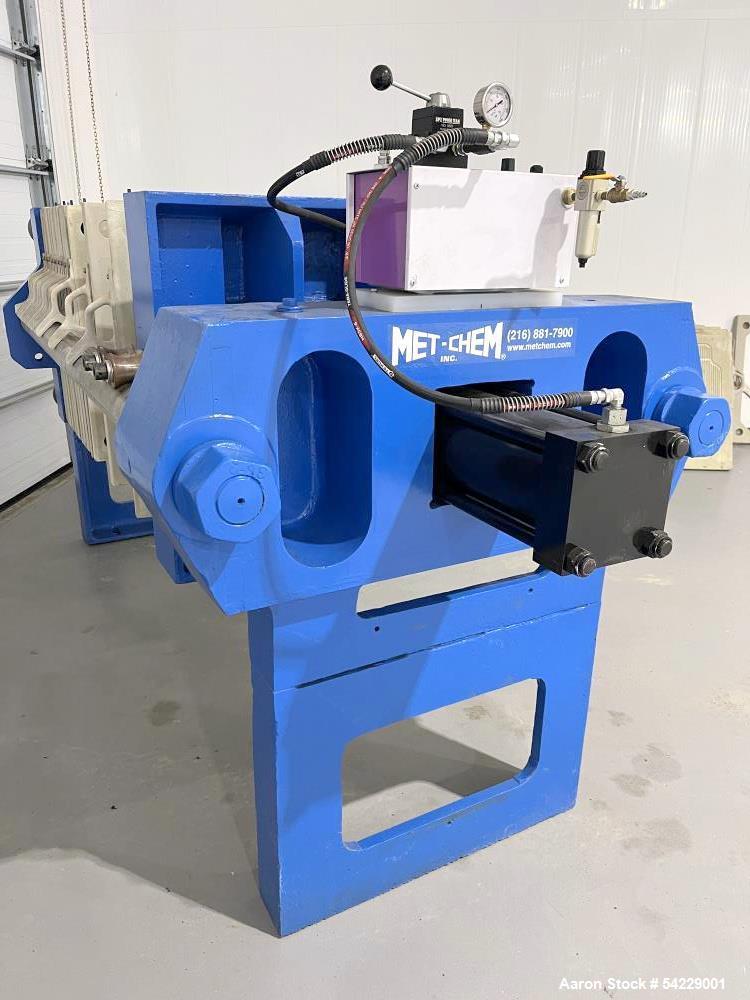 Used Met-Chem Filter Press | 19 Cu. Ft. Capacity | (35) 800mm Plates | 2” Cake | Auto Hydraulic Closure | Corner Feed | Refurbished 2024