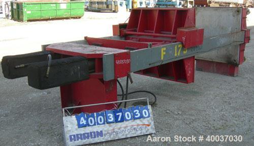 Used Filter Press, 48" x 48". (20) 2 1/2'' thick polypropylene plates, 1/2'' recess. (1) head, missing tail plate. 4 corner feed. Approximate 550 square feet filter area, 25 cubic feet cake. Double h...