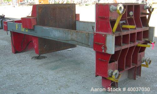 Used- Filter Press, 48" x 48". (20) 2 1/2'' thick polypropylene plates, 1/2'' recess. (1) head, missing tail plate. 4 corner...