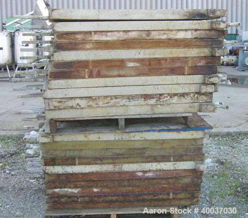 Used Filter Press, 48" x 48". (20) 2 1/2'' thick polypropylene plates, 1/2'' recess. (1) head, missing tail plate. 4 corner feed. Approximate 550 square feet filter area, 25 cubic feet cake. Double h...