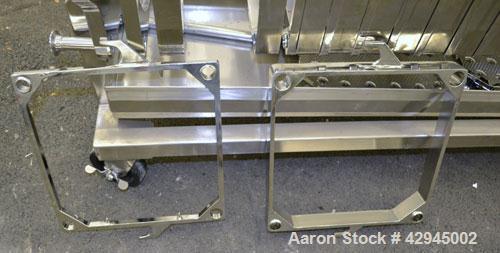 Used Plate & Frame Filter Press. (16) 15" x 15", 316 stainless steel plates, 2-7/8’’ thick, (14) 316 stainless steel frames 5/8’’ thick. Approximate filter area 50 square feet filter area, approximat...
