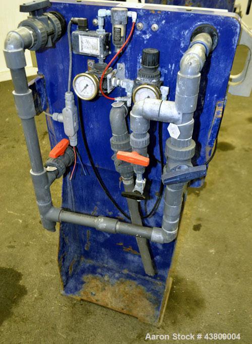 Used Pacific Press Filter Press Skeleton Only, Model P470E138A-3/5R. Requires 470mm plates. Maximum filter area 52-86 square feet, maximum cake capacity 3-5 cubic feet. Includes an automatic pump con...