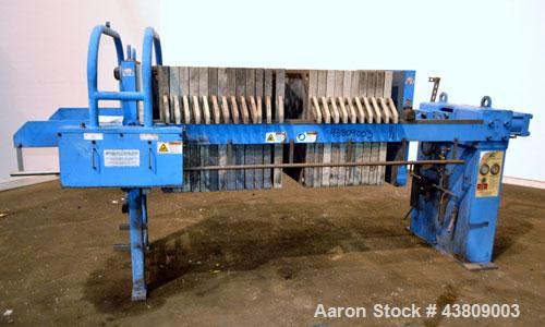 Used Parkson Lanco Environmental Products Filter Press, Model AFP-800-100. (21) Approximately 31-3/8" X 31-3/8" polypropylene plates, (1) head, (1) tail. Filter area approximate 28-1/2" x 28-1/2" x 1...
