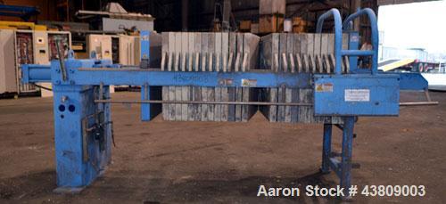 Used Parkson Lanco Environmental Products Filter Press, Model AFP-800-100. (21) Approximately 31-3/8" X 31-3/8" polypropylene plates, (1) head, (1) tail. Filter area approximate 28-1/2" x 28-1/2" x 1...